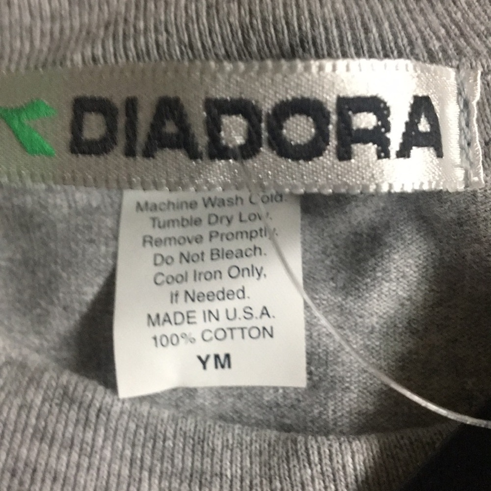 NWT Diadora Long sleeve Youth Grey Shirt Medium - Picture 2 of 5
